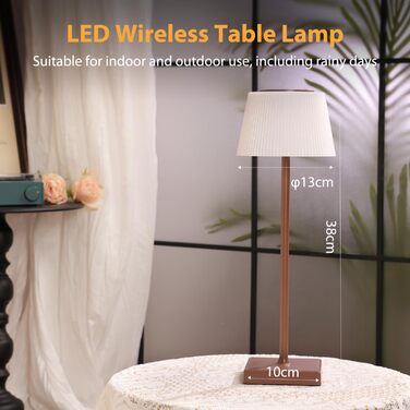 Світлодіодна настільна лампа Aigostar акумуляторна бездротова, з димером та 3 режимами кольору, водонепроникна IP54 для дому та саду (темно-коричнева)