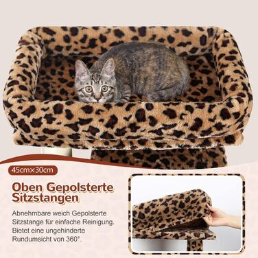 Драбина-будинок для котів Globlazer Kaktus (178 см) з гамаком, платформами, сходами з сизалю, для 2-4 котів, зелений (F70 Pro, XXL, леопардовий)