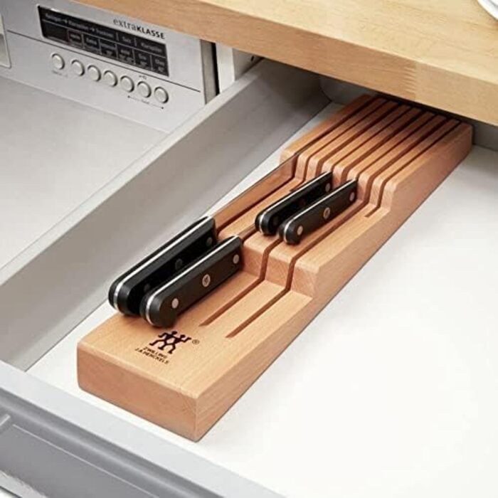 ZWILLING Drawer Knife Block, Drawer Insert, For 8 Knives, 41 x 10.8 x 4.8 cm, Wood, Brown