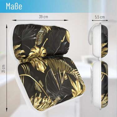 Подушка для ванни Sanilo Golden Leaves, м'яка подушка для шиї з присосками, декоративна, знімний чохол, що миється