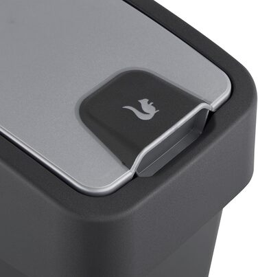 Преміум відро для сміття Keeeper з кришкою-відкидним механізмом, Soft Touch, Magne, графіт-сірий (10 л, Graphit 2)