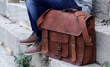 Сумка-портфель Komal's Passion Leather KPL 45.7 см (18 дюймів) шкіряна для ноутбука та документів, чоловіча сумка-месенджер