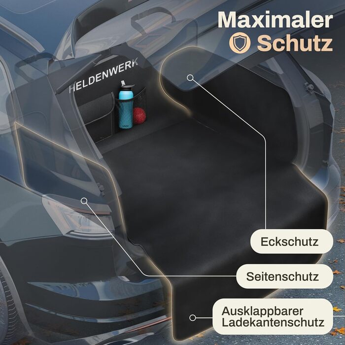 Захист для багажника авто для собак HELDENWERK: водонепроникний, з захистом бокових стінок та краю, універсальний, чорний