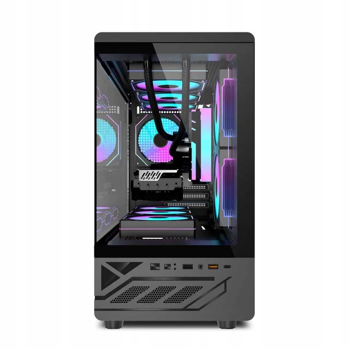 Ігровий корпус для ПК H6, підтримка M-ATX та ATX, загартоване скло, 3x aRGB вентилятори