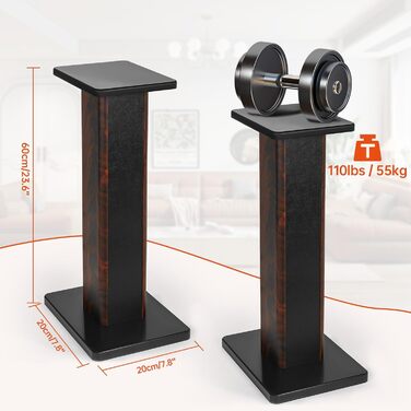 Підставка для акустики OUUTMEE 60 см (2 шт.) - дерев'яні, для Hi-Fi, кінотеатр, універсальні, з піском, для полиць