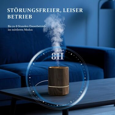 Дифузор для ефірних олій, ультразвуковий, 125 мл, 7 кольорів LED, автовимкнення, для дому та офісу, горіх