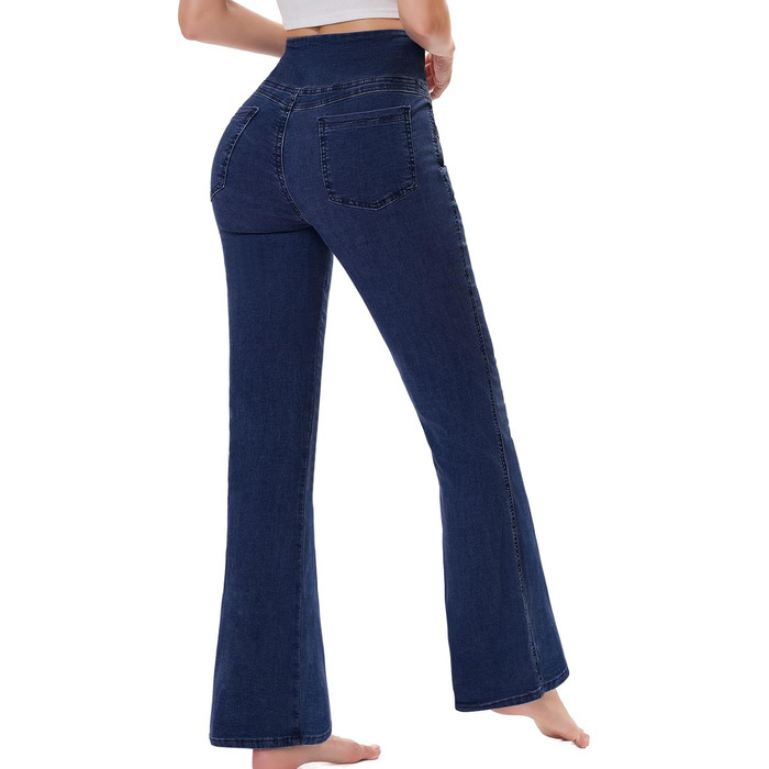 Джинси жіночі Chase Hot Bootcut, висока талія, еластичні джеггінси з кишенями, темно-синій, 31 inseam