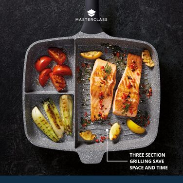 MasterClass Aluminum Casting Induction-Safe Non-Stick All-in-One Frying Pan, 32 cm (12.5