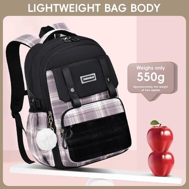 Шкільний рюкзак для дівчаток 1-5 клас, 2025. Ергономічний рюкзак для дітей з нагрудним ременем, водонепроникний, 27L, чорний. Kawaii дизайн.