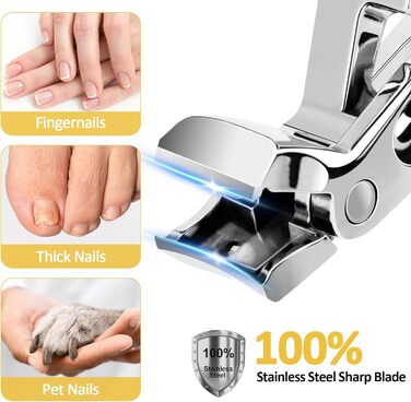 Кусачки для нігтів Nagel з ергономічною ручкою для педикюру, широка голівка, для літніх людей, преміум сталь для чоловіків та жінок