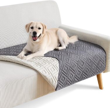 Водонепроникний килимок для собак, антиковзкий та пральний, ковдра для домашніх тварин для собак та котів, захисна ковдра для дивану від шерсті та подряпин, ідеально підходить для дивану, ліжка, автокрісла (Сірий, 97×190 см)