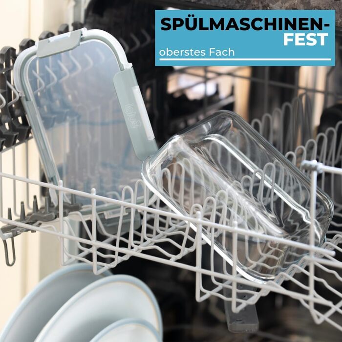 Набір контейнерів для їжі Igluu Meal Prep (5 шт.) – 1050 мл, Borosilikatglas, мікрохвильовка, духовка, морозильник, посудомийна машина, витікання