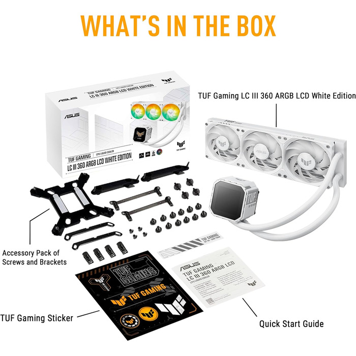 ASUS TUF Gaming LC III LCD - 240 мм водяне охолодження CPU з RGB вентиляторами