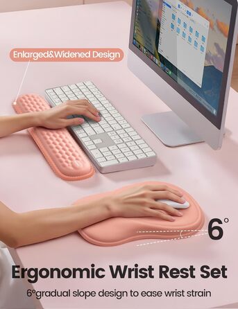 Підставка для зап'ястя Meatanty Ergonomische – м'яка та стильна, з memory foam, протиковзна, для офісу, дому та геймінгу (чорна)