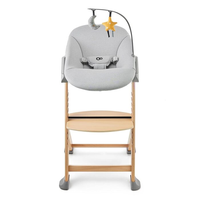 Дитяча подушка для стільчика Kinderkraft ENOCK, м'яка, з ременями, легко миється, гіпоалергенна, чорна, для стільчика CALMEE, сірий