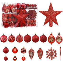 100 шт. прикраси на ялинку: чорний набір кульок, верхівка ялинки, для ялинки, розбиваємі, підвісні, однотонні (Getaway Solids)