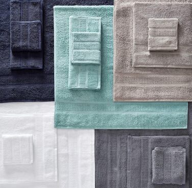 Nautica - 6 Piece Bath Towel Set, absorbent & colorfast cotton, towel set, fashionable bathroom decoration, Öko-Tex Certified (Ocean Turquoise, 6 Piece) 6 Piece Turquoise