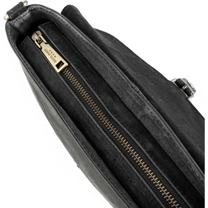 Сумка через плече Berliner Bags Catalina Vintage, шкіряна крос-боді сумка середнього розміру для жінок, темно-сіра з магнітною застібкою