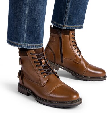 Мотоциклетні черевики Bruno Marc для чоловіків: стильні, з блискавкою, з штучної шкіри, кольору верблюжий (42 EU)