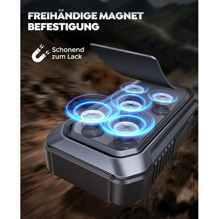 Бустер для автомобіля TREKURE 7000A — Пусковий пристрій (Powerbank) для авто до 9л бензин та 6.5л дизель, з функцією примусового запуску, магнітним кріпленням та 4-в-1 LED робочим світлом
