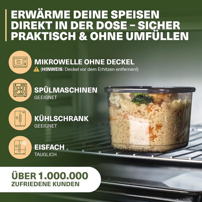 Набір контейнерів для зберігання продуктів 12 шт. 250 мл, сірі, BPA-Free, для кухні