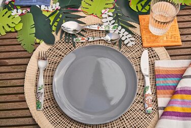 Набір дитячого посуду Zwilling Kinderbesteck Set, 4-частини, з тисненням зображень тварин, для дітей від 3 років, нержавіюча сталь 18/10, упаковка без пластику (Jungle Bunt)