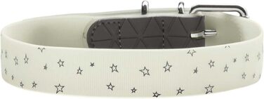 Світловідбиваючий нашийник для собак Convenience Reflect Glow L, білий з леопардовим принтом (Ширина 3,5 см)