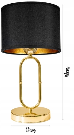 Настільна лампа Glimex сучасна, чорно-жовта, 60 Вт