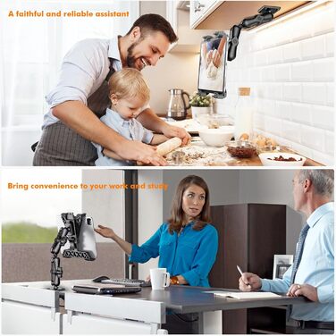 Кріплення для планшету OHLPRO для вантажівки: міцний тримач для iPad, 360° регулювання, 2-раменний, сумісний з iPad Pro, Mini, Samsung Tab, Nexus (17-29 см)