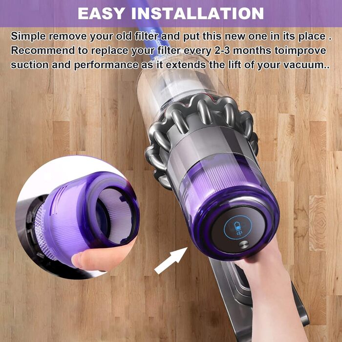Фільтр HEPA для пилососа Dyson V12 Detect Slim (971517-01) - 3 фільтри + щітка