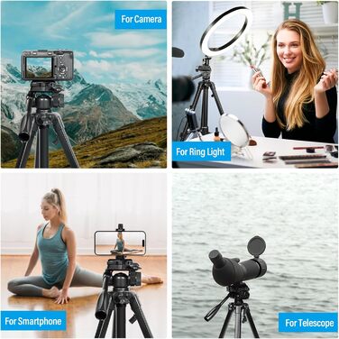 Штатив для камери SIRUI 154 см, алюмінієвий трипод з кріпленням для телефону, максимальне навантаження 5 кг