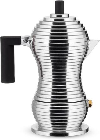 Еспресо-машина Alessi Pulcina, 6 чашок, алюміній, чорний, 8.3 x 10.5 x 35 см