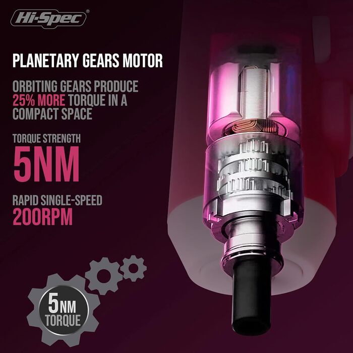Акумуляторна дриль-шуруповерт Hi-SPEC Rosa з LED-підсвічуванням та 26 аксесуарами – для дітей та дорослих