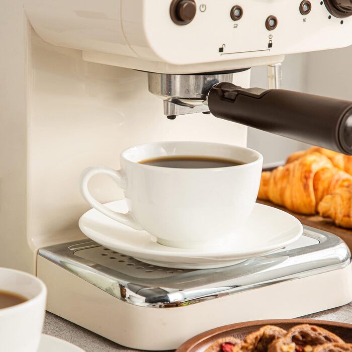 Набір кавових чашок Lovelasa Sweet 12 шт. з блюдцями, 230 мл, білий, для 6 осіб