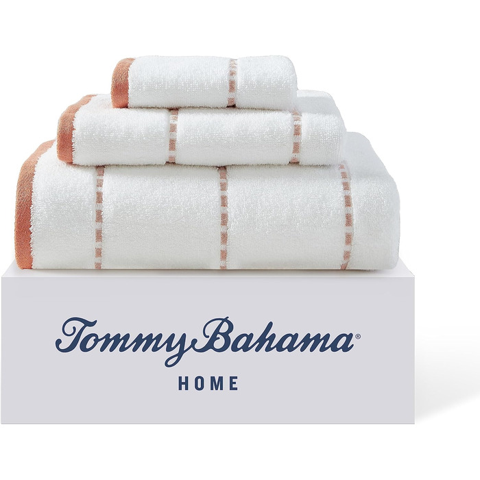 Набір махрових рушників для ванної Tommy Bahama з м'якої бавовни, 3 предмети, колір Ridley Solid Orange