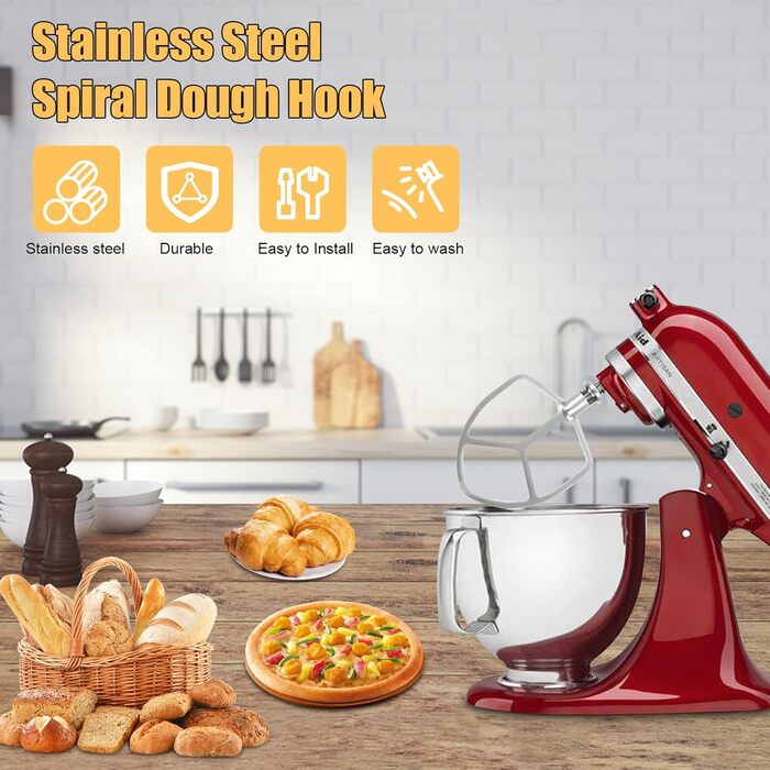 Насадка-плоский міксер з нержавіючої сталі для KitchenAid 5-6 кварт, для міксерів з підйомним або нахильним механізмом, для випічки, тіста, посудомийна машина