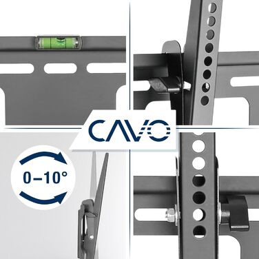 Настінне кріплення для телевізора CAVO Motion 32-70 дюймів, до 45 кг, VESA 400x400, поворотне, нахильне, універсальне для LED/LCD/OLED