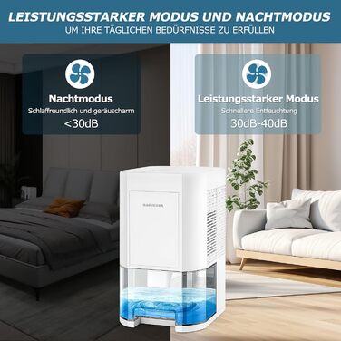 Electric Dehumidifier, 1200ml Room Dehumidifier for Home, Small Dehumidifier with Automatic Defrosting for Basements and Bathrooms, 7 Colors Light Dehumidifier with Timer - Against Moisture, Night Mode