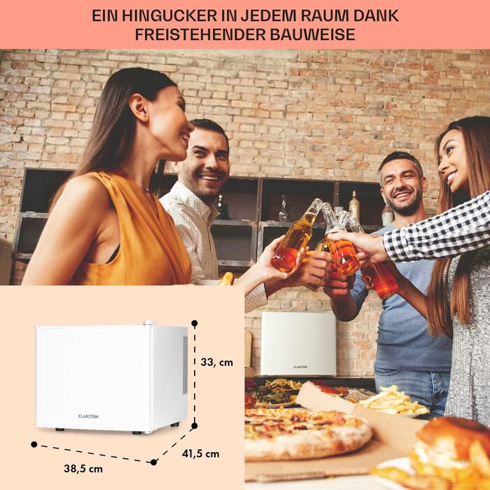 Міні-холодильник Klarstein для напоїв та догляду за шкірою, 17 л, 0-15°C, 3 режими охолодження, безшумний, для дому, офісу, кемпінгу (білий)