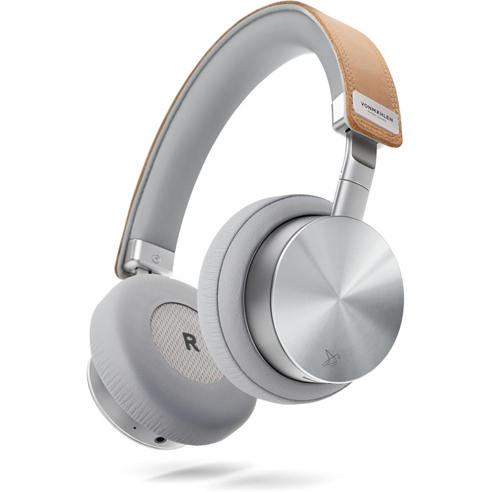 Беспроводные наушники VONMÄHLEN Concert One Bluetooth On-Ear – стильный дизайн, чехол для переноски, Micro-USB, AUX, 40 мм (сріблясті)