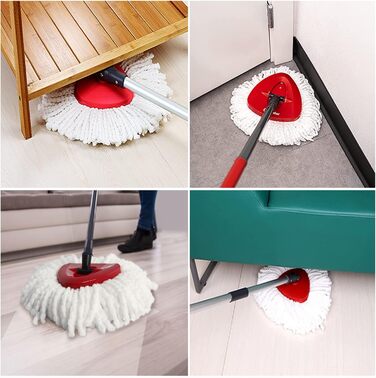 6 Replacement Heads for O-Ceda EasyWrin Spin Mop, Microfiber Spin Mop Refills, Easy Cleaning Mop Head Replacement