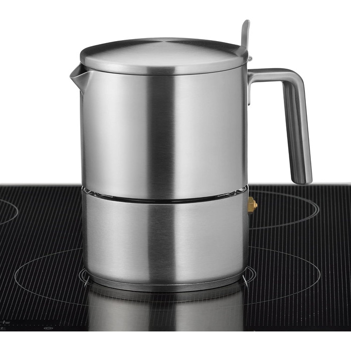 WMF Kult Espresso Maker 300ml, Espresso Machine for 6 Cups, Brushed Cromargan Stainless Steel, Induction, Dishwasher-Safe