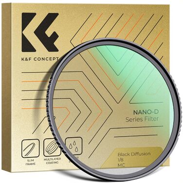 Фільтр K&F Concept Black Mist 1/8 55mm для відео та портретної фотографії (Nano-Dazzle)