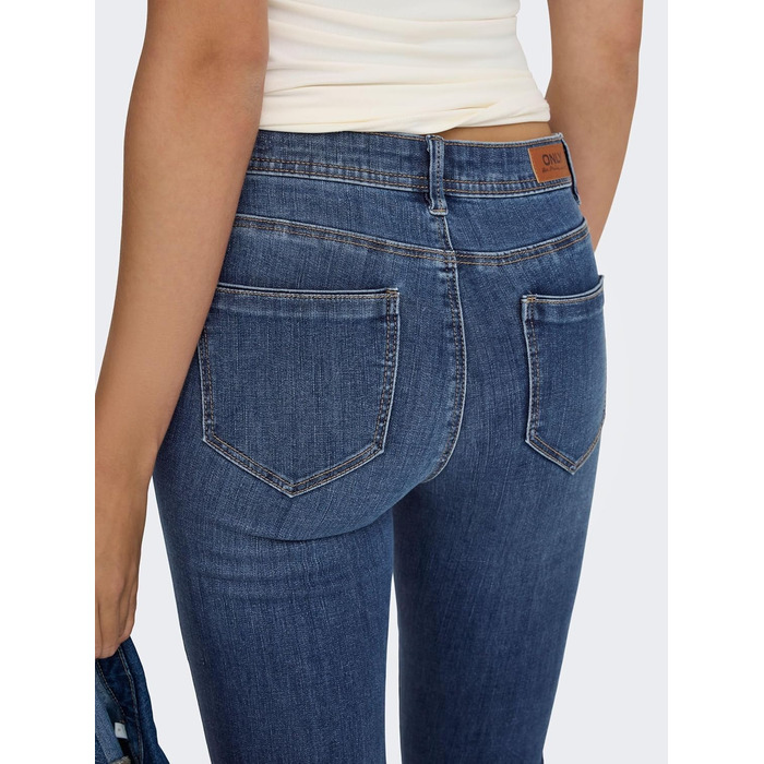 Джинси скінні жіночі ONLY WAUW середньої посадки, середній блакитний денім, розмір M/30L