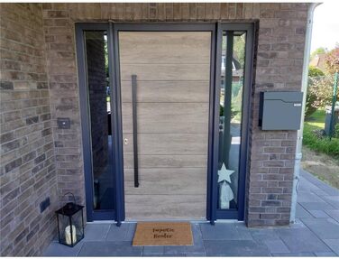 Поштова скринька Metzler Hoffmann антрацит RAL 7016 з табличкою для імені та відділенням для газет - настінна металева порошково-пофарбована, стійка до погодних умов