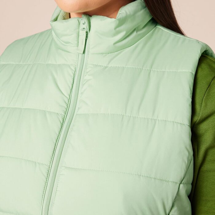 Жіноча жилетка з пухом Amazon Essentials, середньої щільності, на блискавці, темно-зелена (M, кольору шалфей)