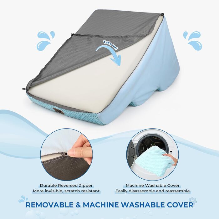 Сходинки для собак маленьких порід, 2/3 сходинки, 30 см, для дому, неслизькі, для котів та собак, сірі/блакитні