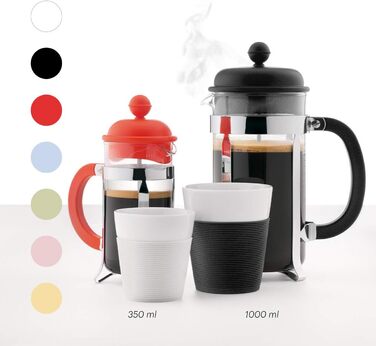 Bodum CAFFETTIERA Coffee Maker (French Press System, Permanent Stainless Steel Filter, 1.0 liters) Cream, Creme 8 Cup Cream