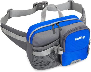 Спортивна поясна сумка-бананка з тримачем для пляшки, для собак, велоспорт, піші прогулянки, біг, поясна сумка для чоловіків та жінок, велика, блакитна