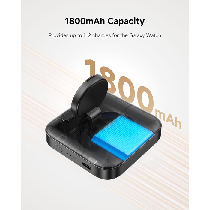 Індукційна зарядна станція для Samsung Galaxy Watch 8, чорна (не підходить для Watch Ultra 2/9)